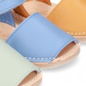 EXTRA SOFT Nappa leather Menorquina sandals with velcro strap.