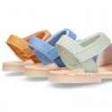 EXTRA SOFT Nappa leather Menorquina sandals with velcro strap.