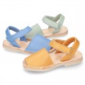 EXTRA SOFT Nappa leather Menorquina sandals with velcro strap.