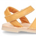 EXTRA SOFT Nappa leather Menorquina sandals with velcro strap.