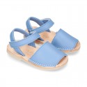 EXTRA SOFT Nappa leather Menorquina sandals with velcro strap.