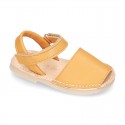 EXTRA SOFT Nappa leather Menorquina sandals with velcro strap.