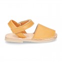 EXTRA SOFT Nappa leather Menorquina sandals with velcro strap.