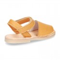 EXTRA SOFT Nappa leather Menorquina sandals with velcro strap.