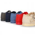 New LINEN canvas T-strap shoes for little kids.