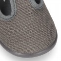 New LINEN canvas T-strap shoes for little kids.