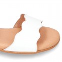 PATENT Leather Sandal shoes with Waves design for toddler girls.