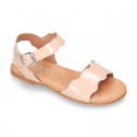 PATENT Leather Sandal shoes with Waves design for toddler girls.