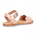 PATENT Leather Sandal shoes with Waves design for toddler girls.