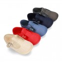 New LINEN canvas T-strap shoes for little kids.