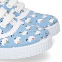 New Cotton canvas sneaker shoes with CHICKS print design.