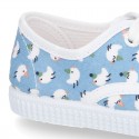 New Cotton canvas sneaker shoes with CHICKS print design.