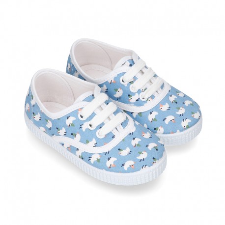 New Cotton canvas sneaker shoes with CHICKS print design.