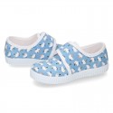New Cotton canvas sneaker shoes with velcro strap closure and CHICKS print design.