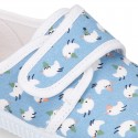 New Cotton canvas sneaker shoes with velcro strap closure and CHICKS print design.