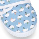 New Cotton canvas sneaker shoes with velcro strap closure and CHICKS print design.