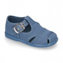 New little Cotton canvas T-Strap SANDAL style shoes.