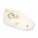 New little Cotton canvas T-Strap SANDAL style shoes.