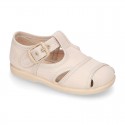 New little Cotton canvas T-Strap SANDAL style shoes.