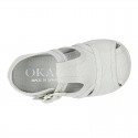 New little Cotton canvas T-Strap SANDAL style shoes.