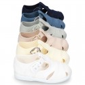 New little Cotton canvas T-Strap SANDAL style shoes.