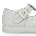 New little Cotton canvas T-Strap SANDAL style shoes.