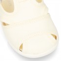 New little Cotton canvas T-Strap SANDAL style shoes.