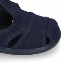 New little Cotton canvas T-Strap SANDAL style shoes.