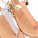 New Combined leather sandal shoes Gladiator style for toddler girls.