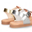 New Combined leather sandal shoes Gladiator style for toddler girls.