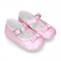 PEARLED Nappa leather Little T- Strap Mary Janes for babies.