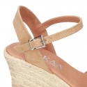 Classic Serratex Canvas wedge sandals espadrille shoes with open toe cap.