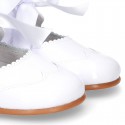 Classic little Mary Jane shoes ANGEL STYLE in WHITE patent leather.