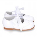 Classic little Mary Jane shoes ANGEL STYLE in WHITE patent leather.