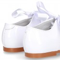 Classic little Mary Jane shoes ANGEL STYLE in WHITE patent leather.