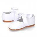 Classic little Mary Jane shoes ANGEL STYLE in WHITE patent leather.