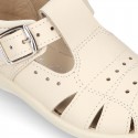 Little Washable leather sandals with PERFORATED design and SUPER FLEXIBLE soles.