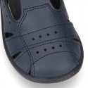 Little Washable leather sandals with PERFORATED design and SUPER FLEXIBLE soles.