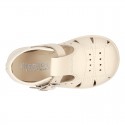 Little Washable leather sandals with PERFORATED design and SUPER FLEXIBLE soles.