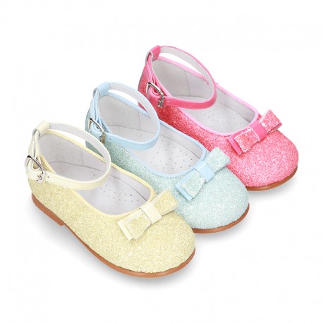 New SOFT GLITTER little Mary Jane shoes GILDA style in seasonal colors.