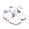 Classic little Mary Jane shoes ANGEL STYLE in WHITE patent leather.