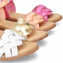 Cowhide leather Braided sandal shoes for toddler girls.