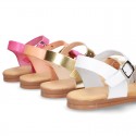 Cowhide leather Braided sandal shoes for toddler girls.