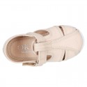 New Cotton Canvas T-strap shoes Sandal style with VELCRO strap closure.