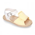 Little LINEN canvas SANDAL shoes espadrille style with STRIPES design.