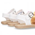 Little LINEN canvas SANDAL shoes espadrille style with STRIPES design.