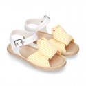 Little LINEN canvas SANDAL shoes espadrille style with STRIPES design.