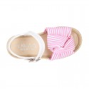 Little LINEN canvas SANDAL shoes espadrille style with STRIPES design.