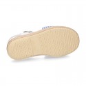 Little LINEN canvas SANDAL shoes espadrille style with STRIPES design.