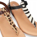 New ANIMAL PRINT leather sandal shoes Gladiator style for toddler girls.